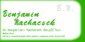 benjamin machacsek business card